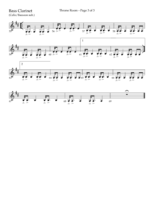 Throne Room (Choral Anthem SATB) Bass Clarinet (Lifeway Choral / Arr. Luke Gambill / Orch. Daniel Semsen)