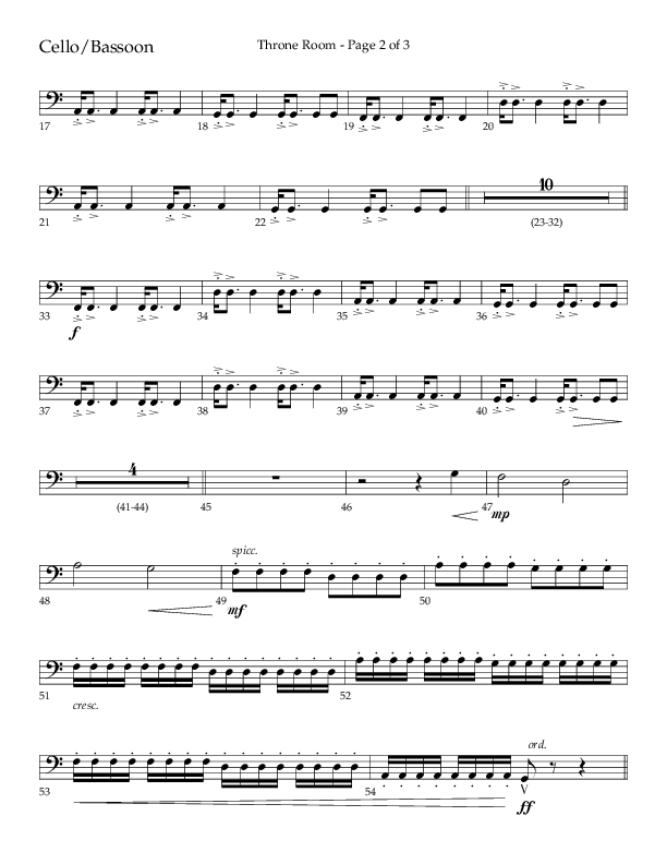 Throne Room (Choral Anthem SATB) Cello (Lifeway Choral / Arr. Luke Gambill / Orch. Daniel Semsen)