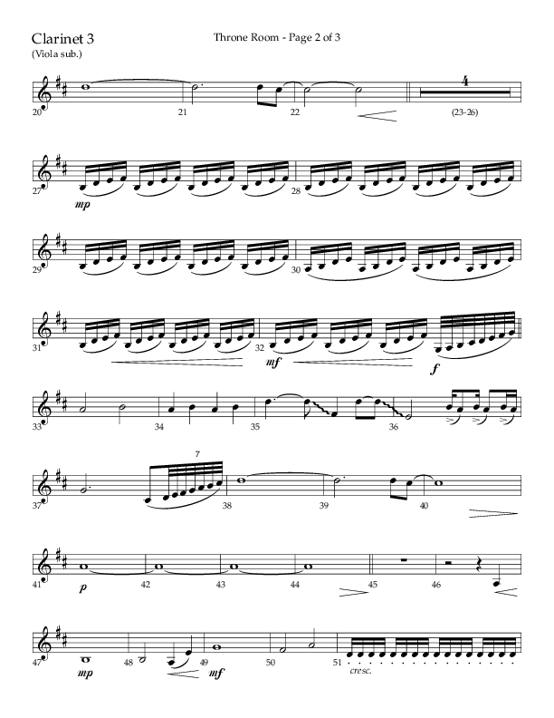 Throne Room (Choral Anthem SATB) Clarinet 3 (Lifeway Choral / Arr. Luke Gambill / Orch. Daniel Semsen)