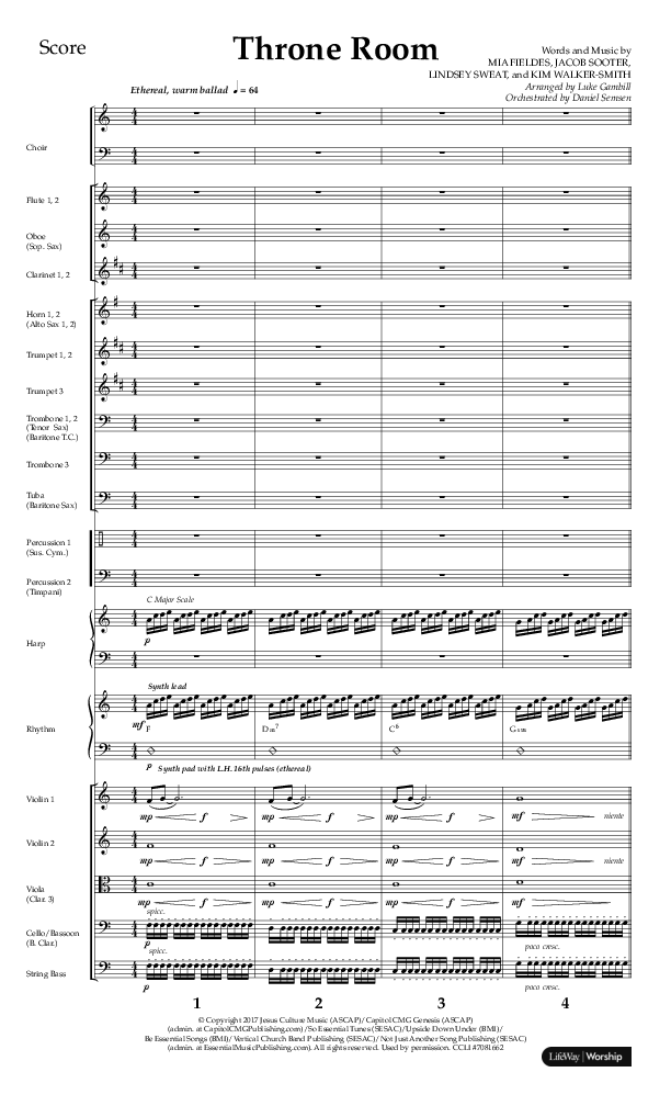 Throne Room (Choral Anthem SATB) Orchestration (Lifeway Choral / Arr. Luke Gambill / Orch. Daniel Semsen)