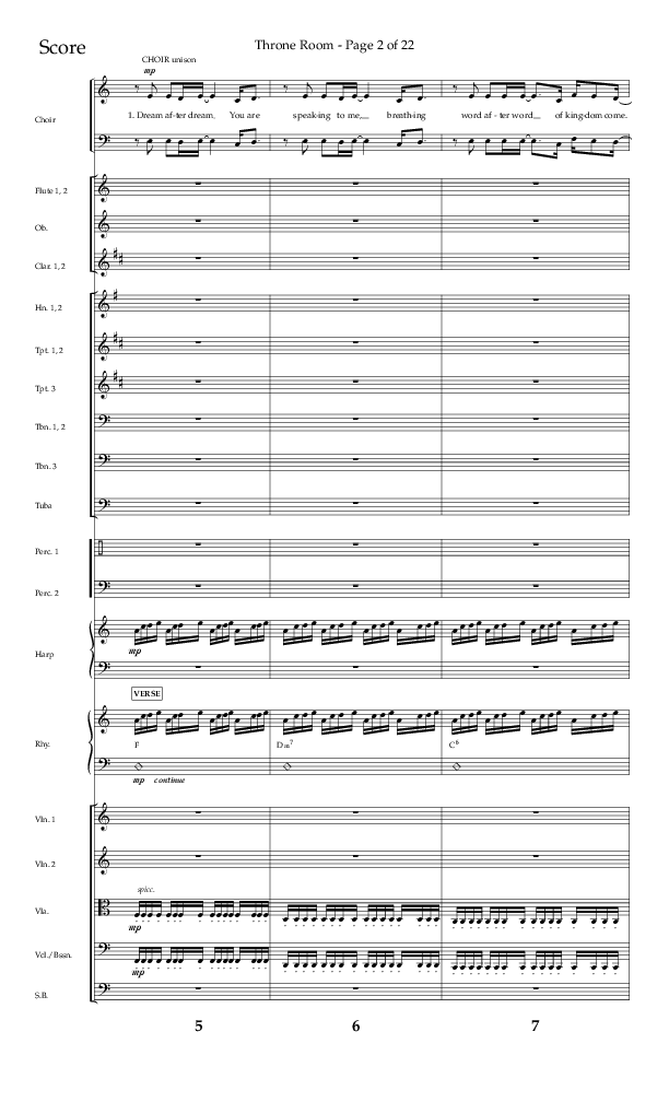 Throne Room (Choral Anthem SATB) Orchestration (Lifeway Choral / Arr. Luke Gambill / Orch. Daniel Semsen)