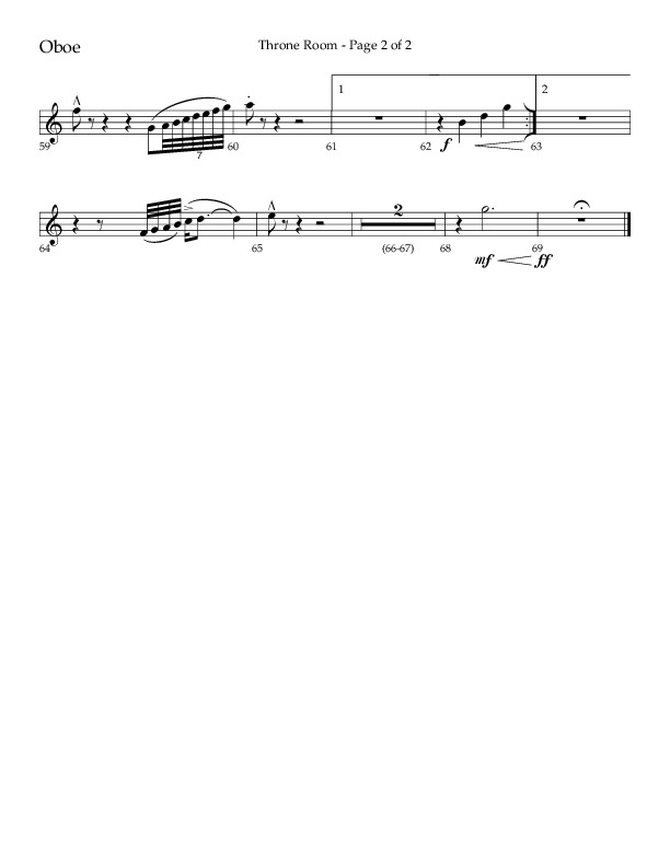 Throne Room (Choral Anthem SATB) Oboe (Lifeway Choral / Arr. Luke Gambill / Orch. Daniel Semsen)