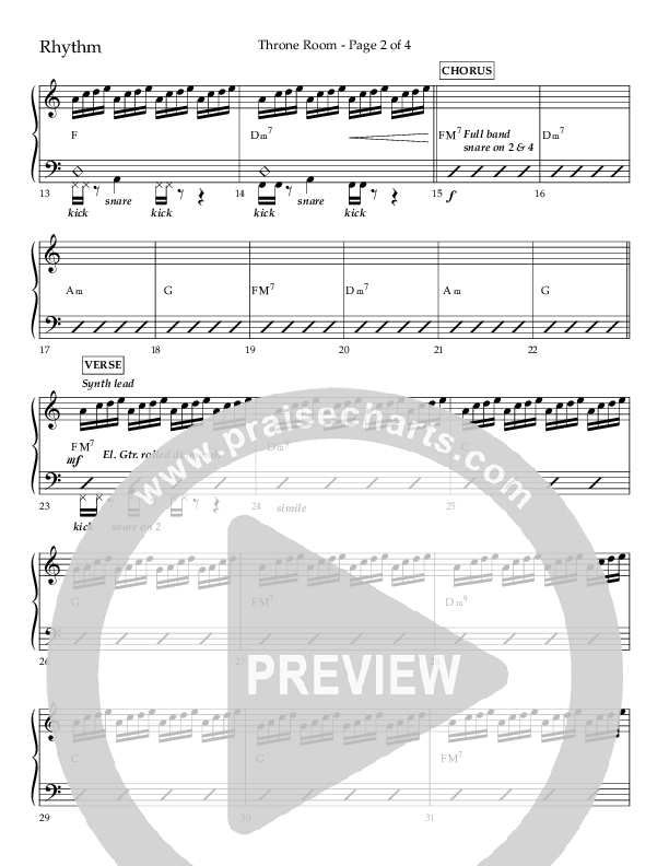 Throne Room (Choral Anthem SATB) Lead Melody & Rhythm (Lifeway Choral / Arr. Luke Gambill / Orch. Daniel Semsen)
