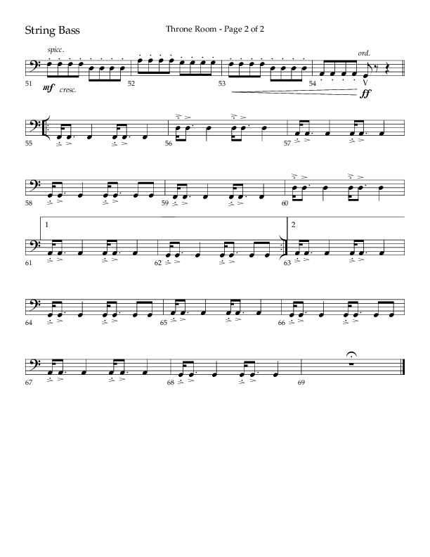 Throne Room (Choral Anthem SATB) String Bass (Lifeway Choral / Arr. Luke Gambill / Orch. Daniel Semsen)