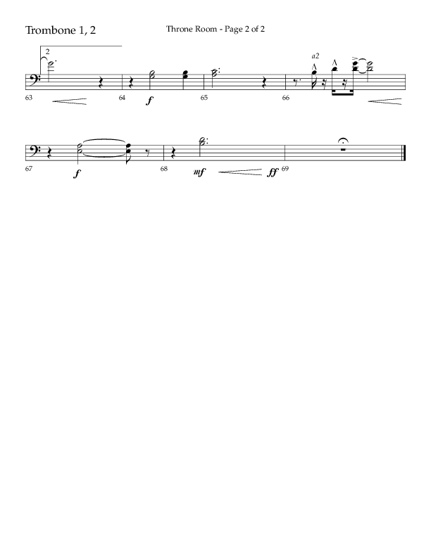 Throne Room (Choral Anthem SATB) Trombone 1/2 (Lifeway Choral / Arr. Luke Gambill / Orch. Daniel Semsen)