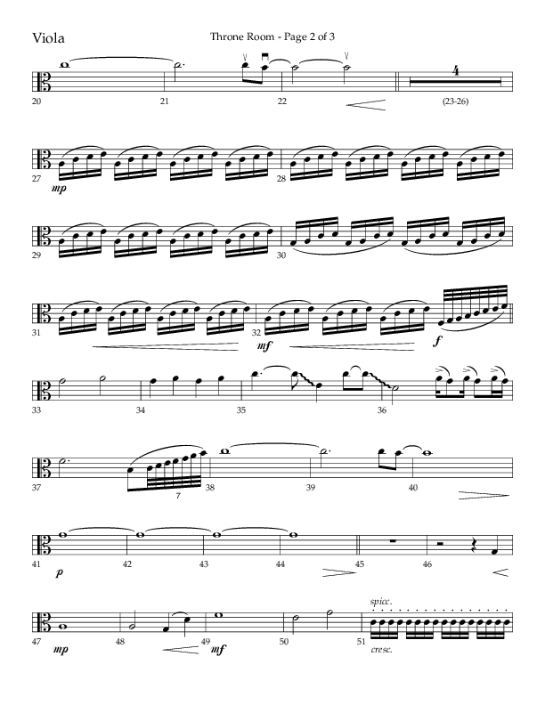 Throne Room (Choral Anthem SATB) Viola (Lifeway Choral / Arr. Luke Gambill / Orch. Daniel Semsen)