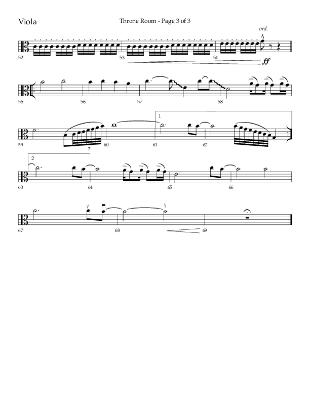 Throne Room (Choral Anthem SATB) Viola (Lifeway Choral / Arr. Luke Gambill / Orch. Daniel Semsen)