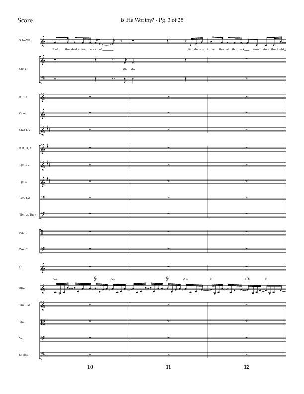 Is He Worthy (Choral Anthem SATB) Orchestration (Lifeway Choral / Arr. Cliff Duren)
