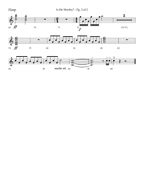 Is He Worthy (Choral Anthem SATB) Harp (Lifeway Choral / Arr. Cliff Duren)