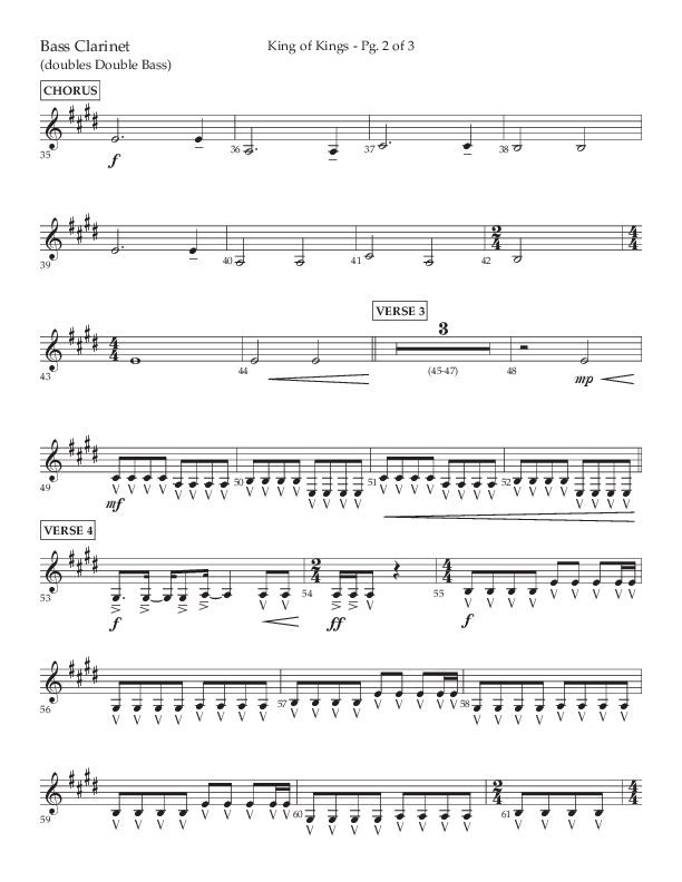 King Of Kings (Choral Anthem SATB) Bass Clarinet (Lifeway Choral / Arr. John Bolin / Orch. Cliff Duren)