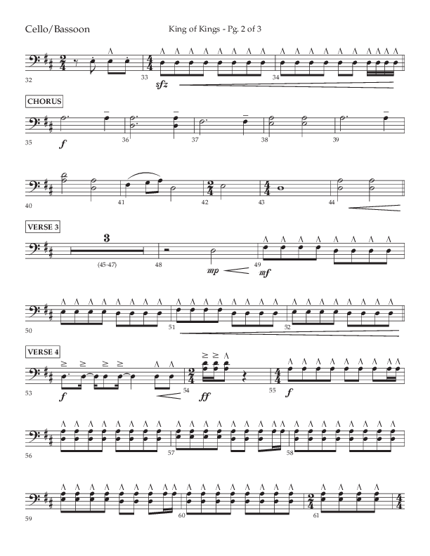 King Of Kings (Choral Anthem SATB) Cello (Lifeway Choral / Arr. John Bolin / Orch. Cliff Duren)