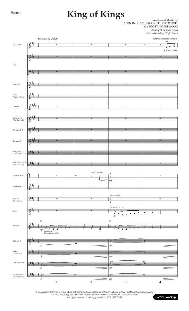 King Of Kings (Choral Anthem SATB) Conductor's Score (Lifeway Choral / Arr. John Bolin / Orch. Cliff Duren)