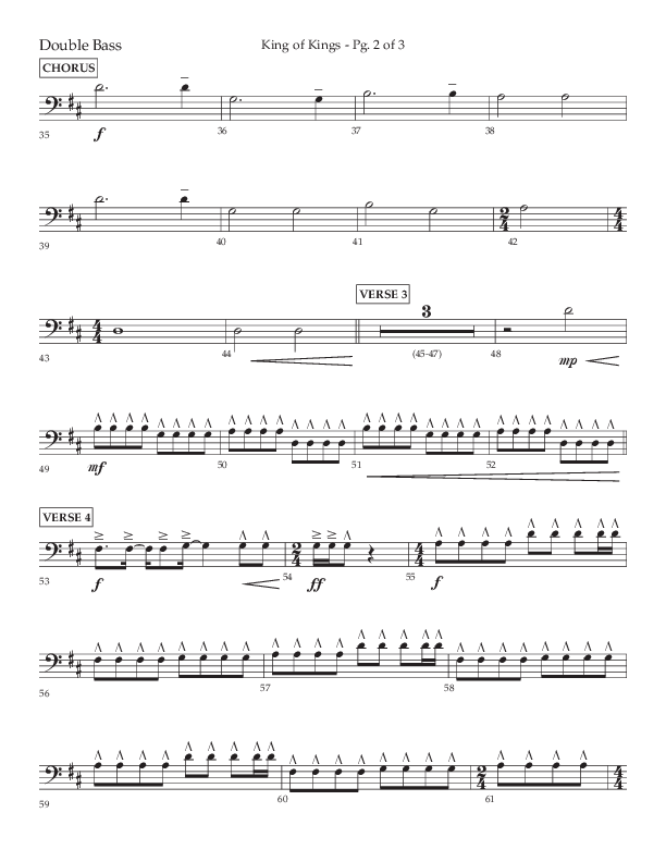 King Of Kings (Choral Anthem SATB) Double Bass (Lifeway Choral / Arr. John Bolin / Orch. Cliff Duren)
