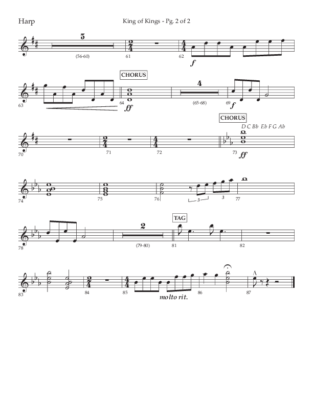 King Of Kings (Choral Anthem SATB) Harp (Lifeway Choral / Arr. John Bolin / Orch. Cliff Duren)