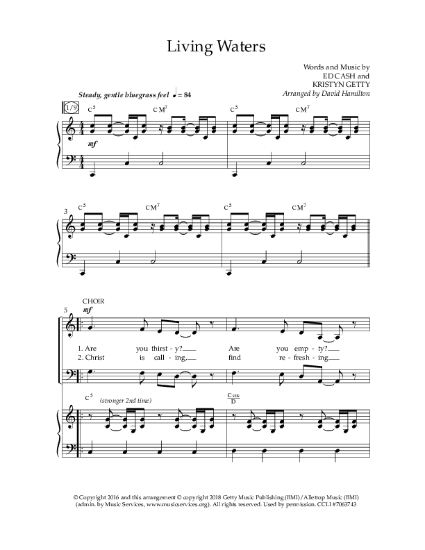 Living Waters (Choral Anthem SATB) Anthem (SATB/Piano) (Lifeway Choral / Arr. David Hamilton)