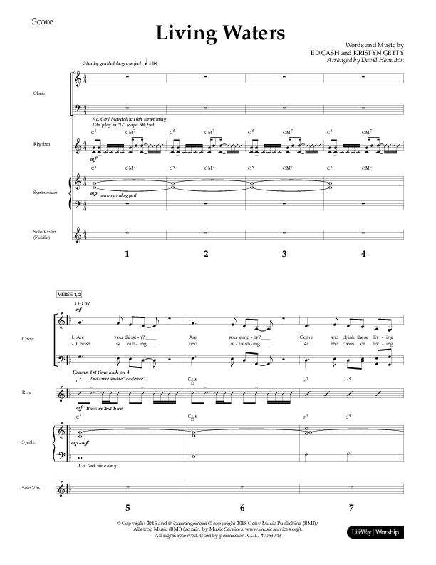 Living Waters (Choral Anthem SATB) Lead Melody & Rhythm (Lifeway Choral / Arr. David Hamilton)