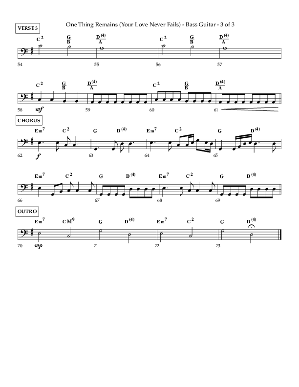 One Thing Remains (Choral Anthem SATB) Bass Guitar (Lifeway Choral / Arr. Charlie Sinclair / Orch. Dave Williamson)