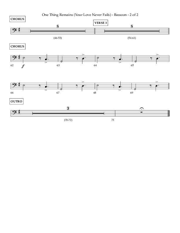 One Thing Remains (Choral Anthem SATB) Bassoon (Lifeway Choral / Arr. Charlie Sinclair / Orch. Dave Williamson)