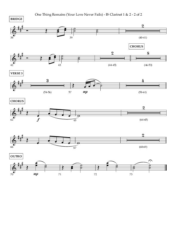 One Thing Remains (Choral Anthem SATB) Clarinet 1/2 (Lifeway Choral / Arr. Charlie Sinclair / Orch. Dave Williamson)