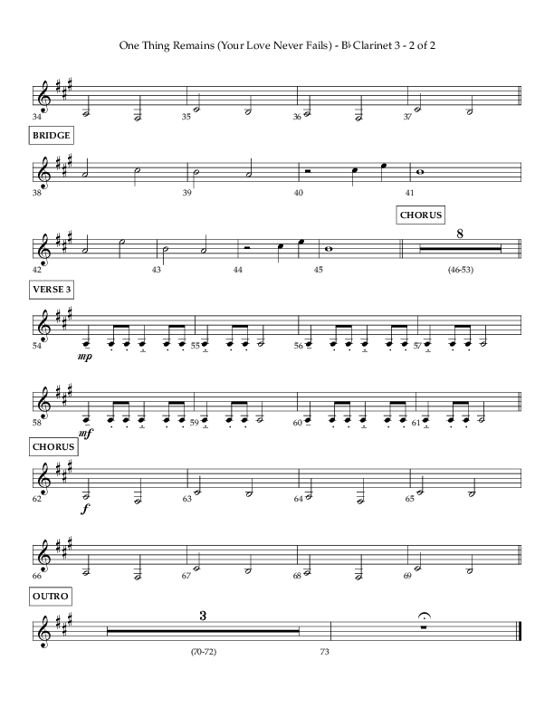 One Thing Remains (Choral Anthem SATB) Clarinet 3 (Lifeway Choral / Arr. Charlie Sinclair / Orch. Dave Williamson)