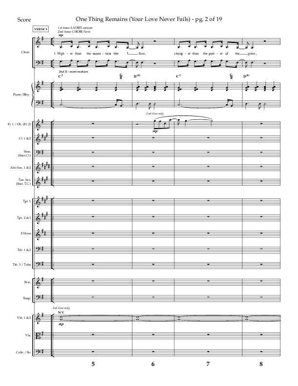One Thing Remains (Choral Anthem SATB) Orchestration (Lifeway Choral / Arr. Charlie Sinclair / Orch. Dave Williamson)