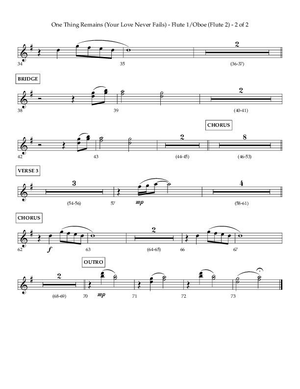 One Thing Remains (Choral Anthem SATB) Flute 1/2 (Lifeway Choral / Arr. Charlie Sinclair / Orch. Dave Williamson)