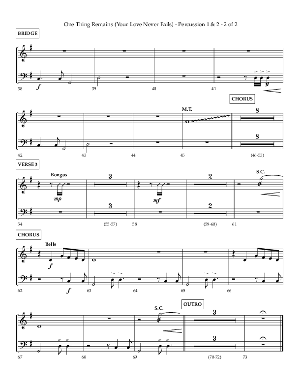 One Thing Remains (Choral Anthem SATB) Percussion 1/2 (Lifeway Choral / Arr. Charlie Sinclair / Orch. Dave Williamson)