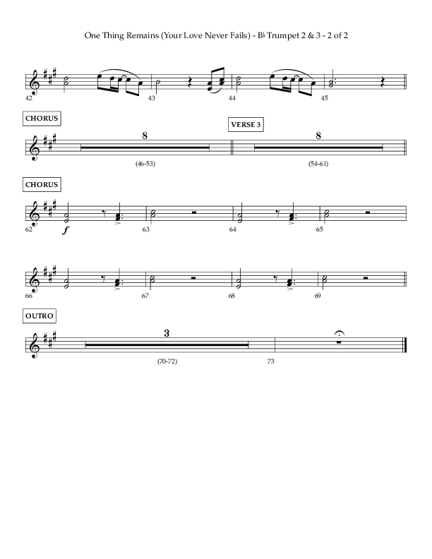 One Thing Remains (Choral Anthem SATB) Trumpet 2/3 (Lifeway Choral / Arr. Charlie Sinclair / Orch. Dave Williamson)