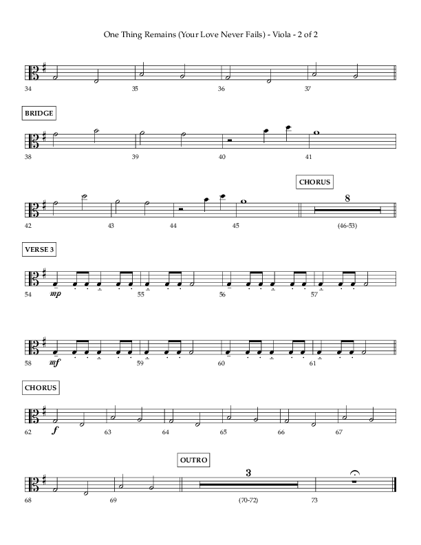 One Thing Remains (Choral Anthem SATB) Viola (Lifeway Choral / Arr. Charlie Sinclair / Orch. Dave Williamson)