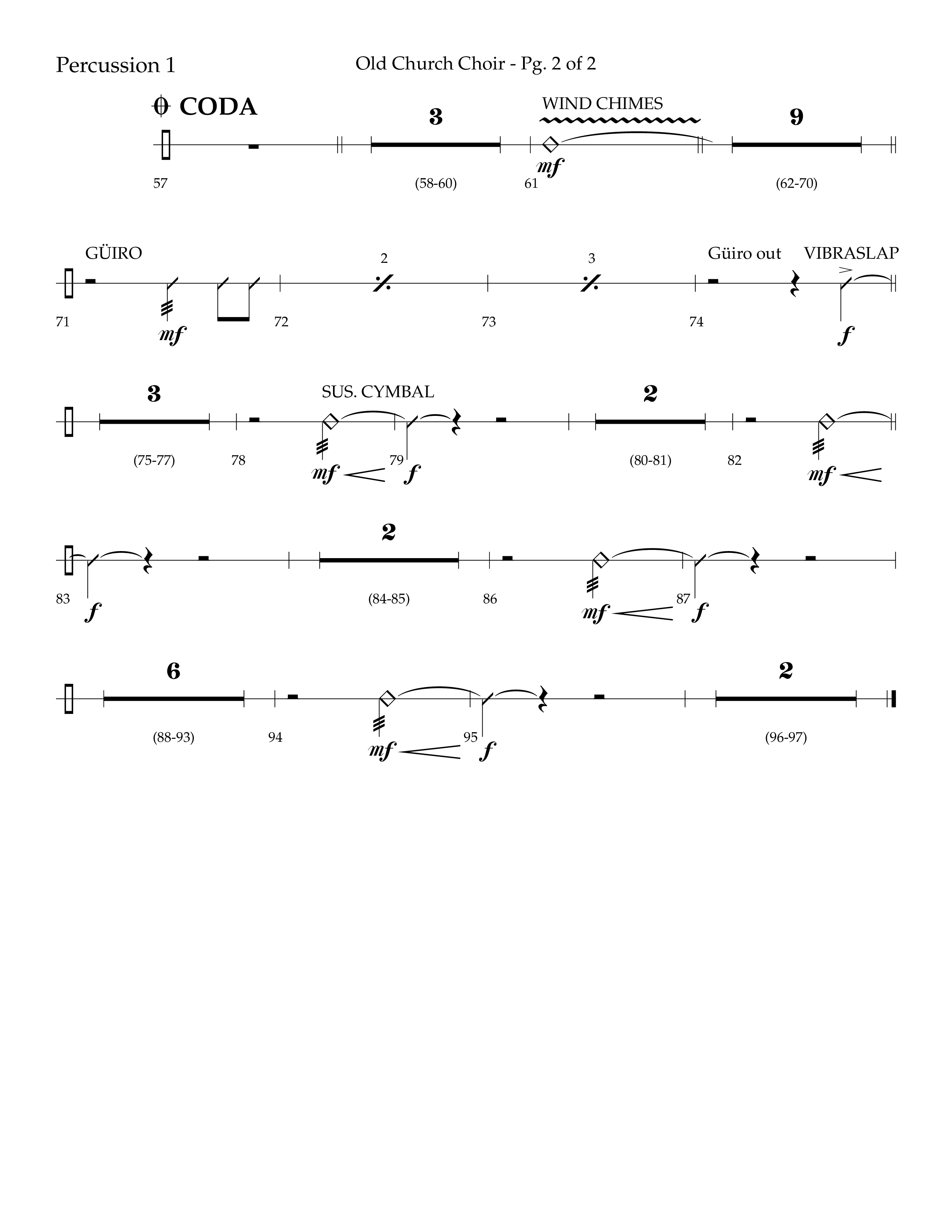 Old Church Choir (Choral Anthem SATB) Percussion (Lifeway Choral / Arr. Ken Barker / Arr. Craig Adams / Arr. Danny Zaloudik)