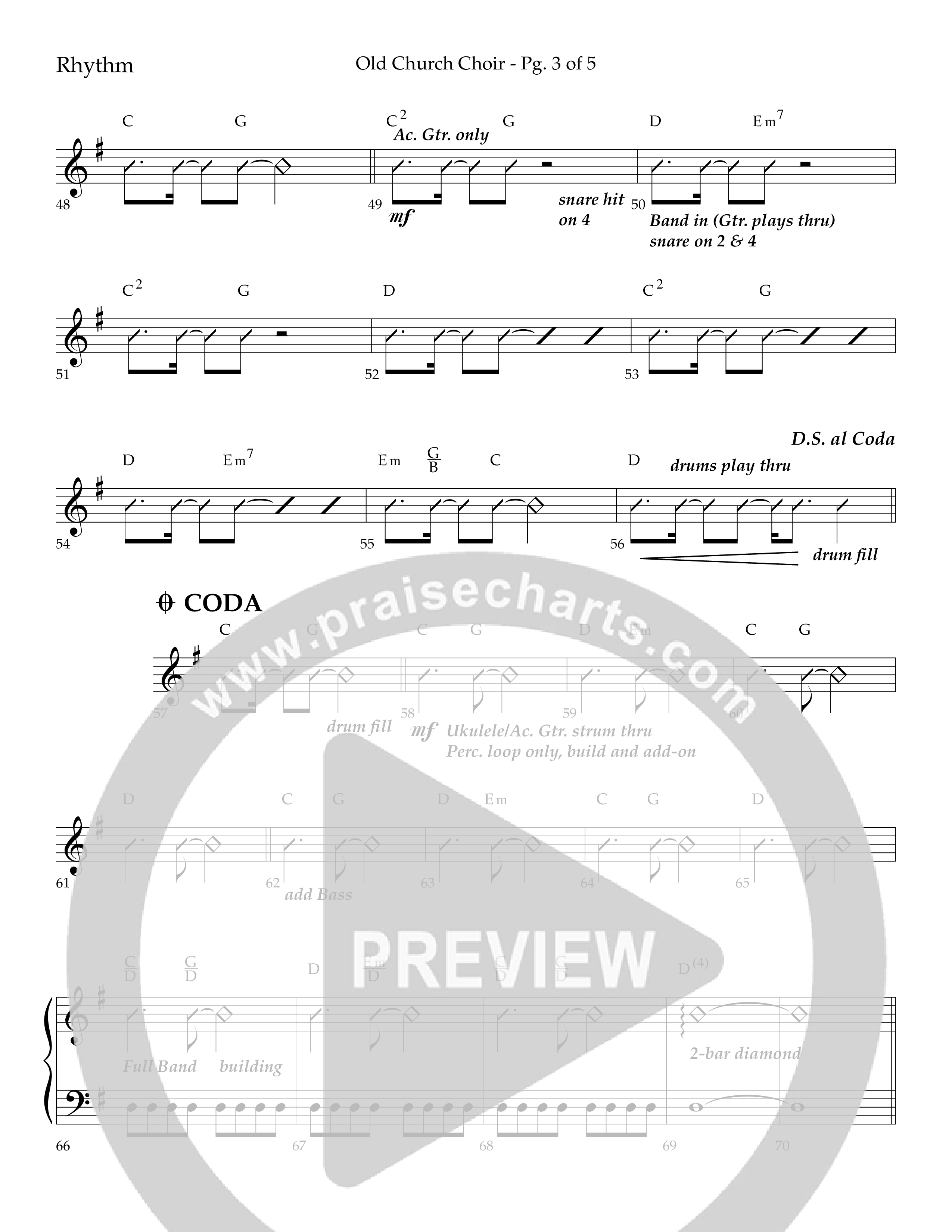 Old Church Choir (Choral Anthem SATB) Lead Melody & Rhythm (Lifeway Choral / Arr. Ken Barker / Arr. Craig Adams / Arr. Danny Zaloudik)