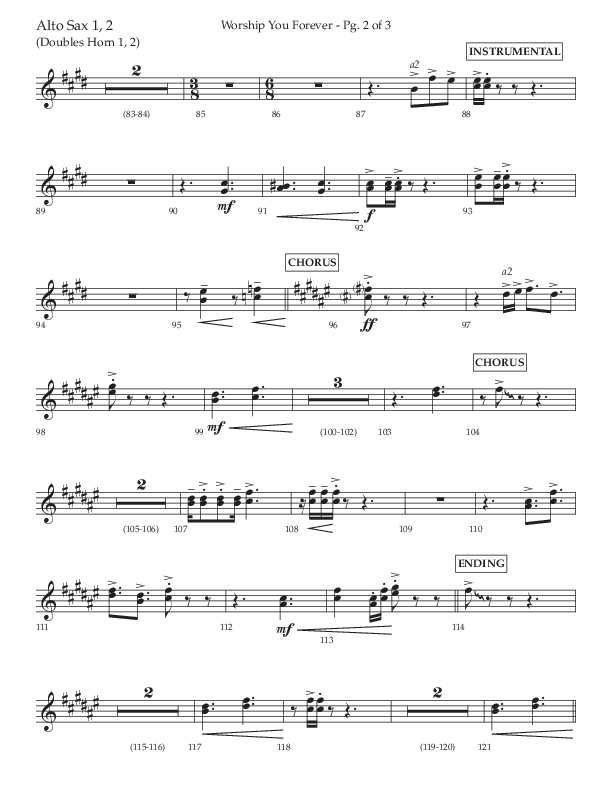 Worship You Forever (Choral Anthem SATB) Alto Sax 1/2 (Lifeway Choral / Arr. David Wise / Orch. Bradley Knight)