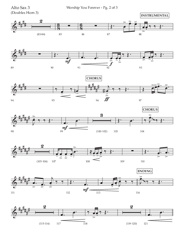 Worship You Forever (Choral Anthem SATB) Alto Sax (Lifeway Choral / Arr. David Wise / Orch. Bradley Knight)