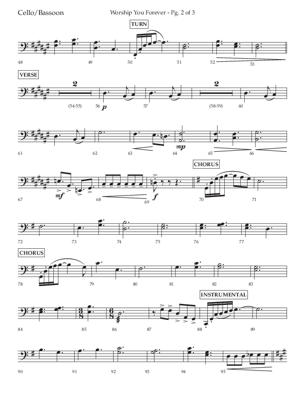 Worship You Forever (Choral Anthem SATB) Cello (Lifeway Choral / Arr. David Wise / Orch. Bradley Knight)