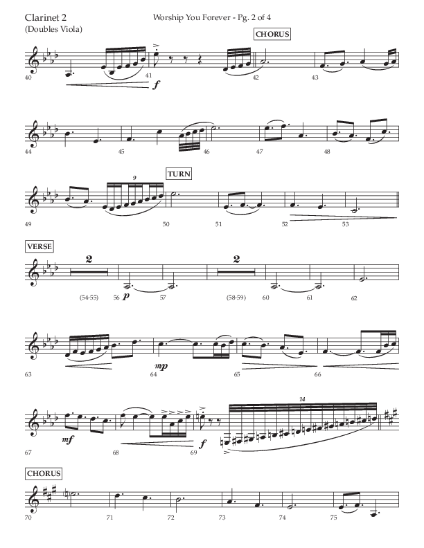 Worship You Forever (Choral Anthem SATB) Clarinet (Lifeway Choral / Arr. David Wise / Orch. Bradley Knight)