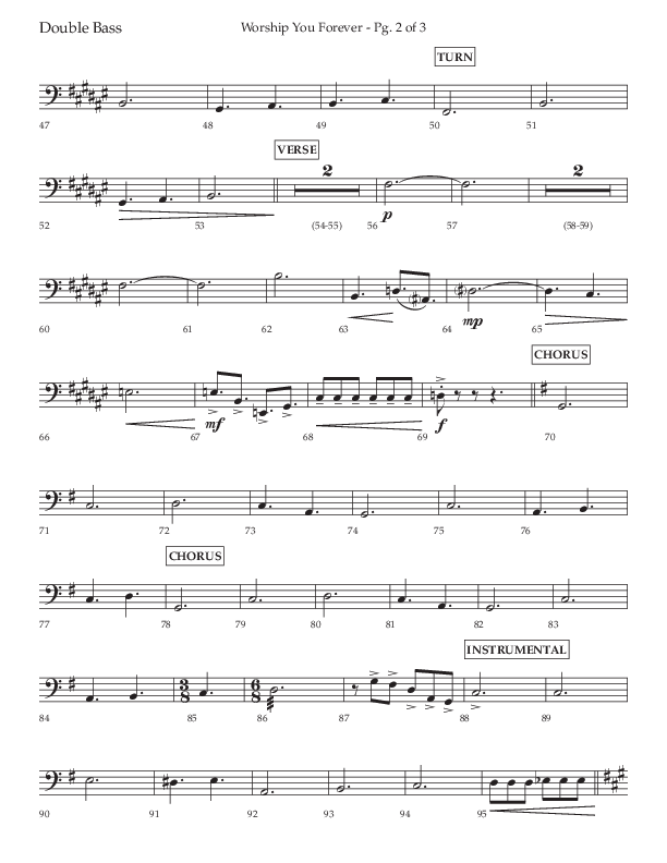 Worship You Forever (Choral Anthem SATB) Double Bass (Lifeway Choral / Arr. David Wise / Orch. Bradley Knight)