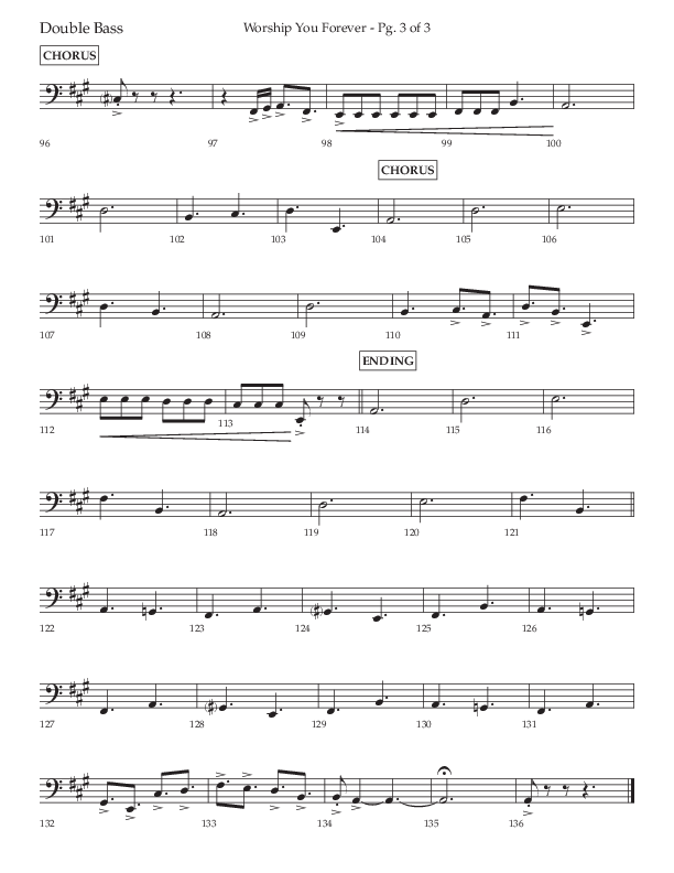 Worship You Forever (Choral Anthem SATB) Double Bass (Lifeway Choral / Arr. David Wise / Orch. Bradley Knight)