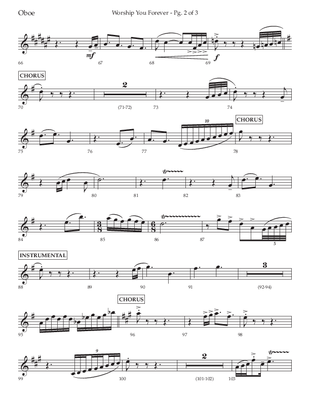 Worship You Forever (Choral Anthem SATB) Oboe (Lifeway Choral / Arr. David Wise / Orch. Bradley Knight)