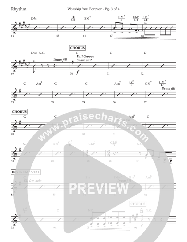 Worship You Forever (Choral Anthem SATB) Lead Melody & Rhythm (Lifeway Choral / Arr. David Wise / Orch. Bradley Knight)