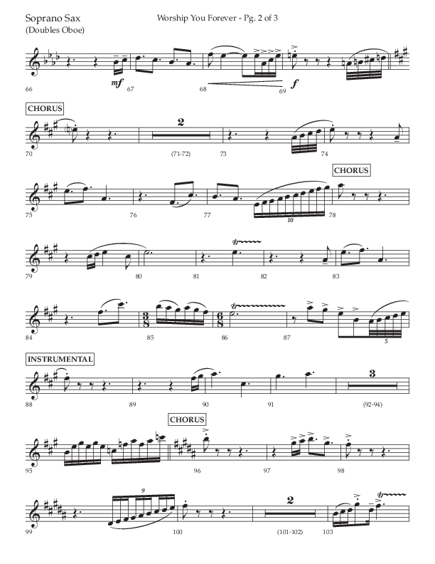 Worship You Forever (Choral Anthem SATB) Soprano Sax (Lifeway Choral / Arr. David Wise / Orch. Bradley Knight)