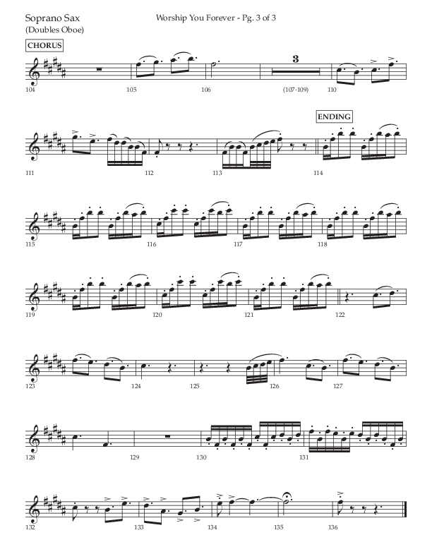 Worship You Forever (Choral Anthem SATB) Soprano Sax (Lifeway Choral / Arr. David Wise / Orch. Bradley Knight)