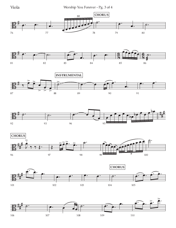 Worship You Forever (Choral Anthem SATB) Viola (Lifeway Choral / Arr. David Wise / Orch. Bradley Knight)