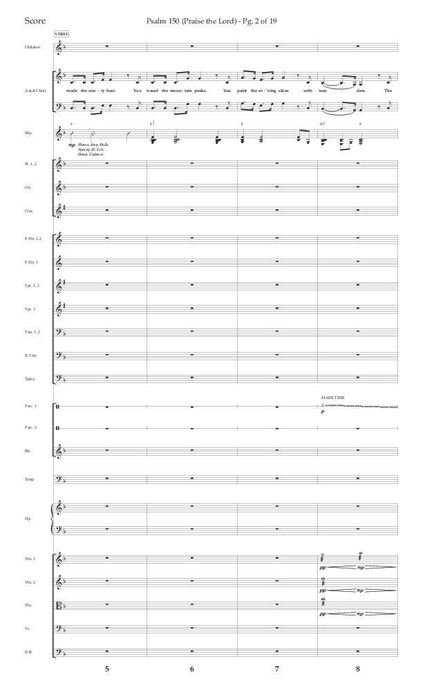 Psalm 150 (Praise The Lord) (Choral Anthem SATB) Orchestration (Lifeway Choral / Arr. David Wise / Orch. Bradley Knight)