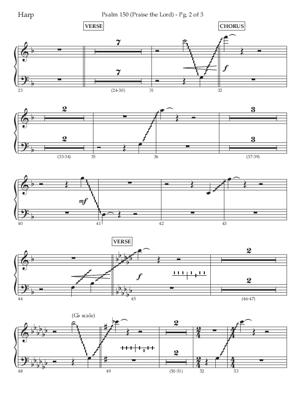 Psalm 150 (Praise The Lord) (Choral Anthem SATB) Harp (Lifeway Choral / Arr. David Wise / Orch. Bradley Knight)