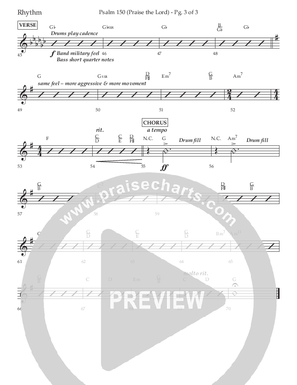Psalm 150 (Praise The Lord) (Choral Anthem SATB) Lead Melody & Rhythm (Lifeway Choral / Arr. David Wise / Orch. Bradley Knight)