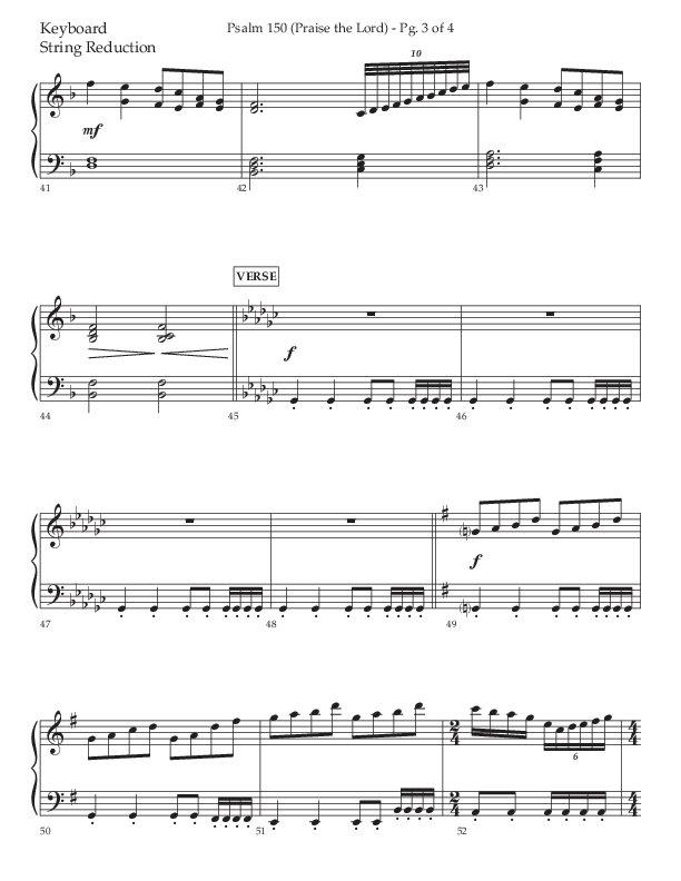 Psalm 150 (Praise The Lord) (Choral Anthem SATB) String Reduction (Lifeway Choral / Arr. David Wise / Orch. Bradley Knight)