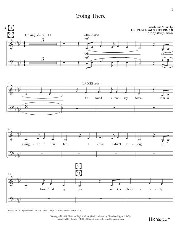 Going There (Choral Anthem SATB) Choir Vocals (SATB) (Lillenas Choral / Arr. Marty Hamby)