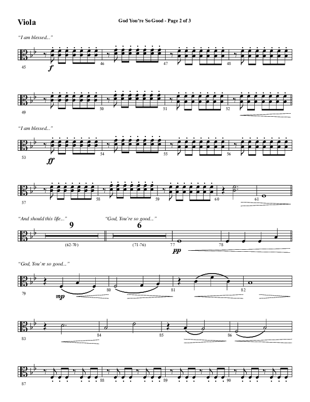God You're So Good (Choral Anthem SATB) Viola (Word Music Choral / Arr. Jay Rouse)