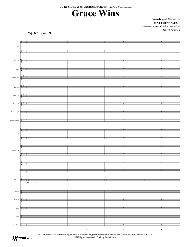 Grace Wins (Choral Anthem SATB) Conductor's Score (Word Music Choral / Arr. Daniel Semsen)