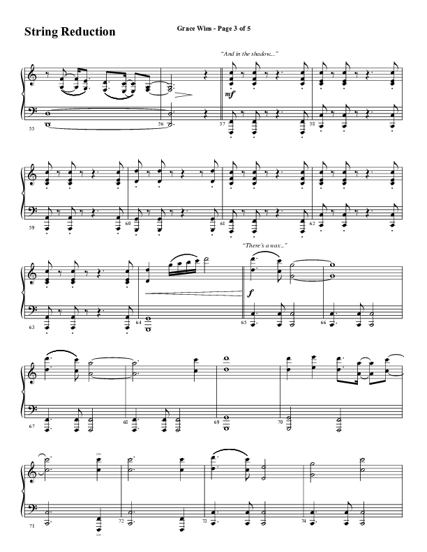 Grace Wins (Choral Anthem SATB) String Reduction (Word Music Choral / Arr. Daniel Semsen)